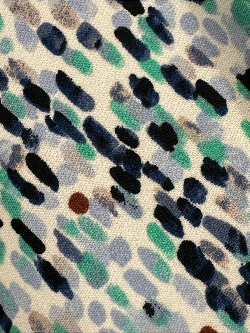 Dkny Blue, Green and Black Dotted Wrap-Front Blouse - Picture 5 of 10
